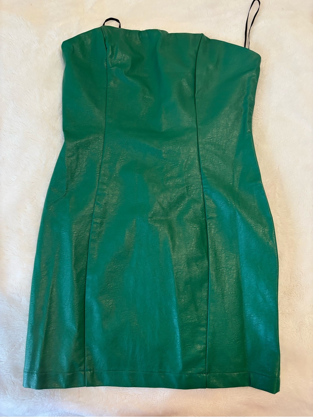 Princess Polly Emerald Faux-Leather Strapless Bodycon Dress